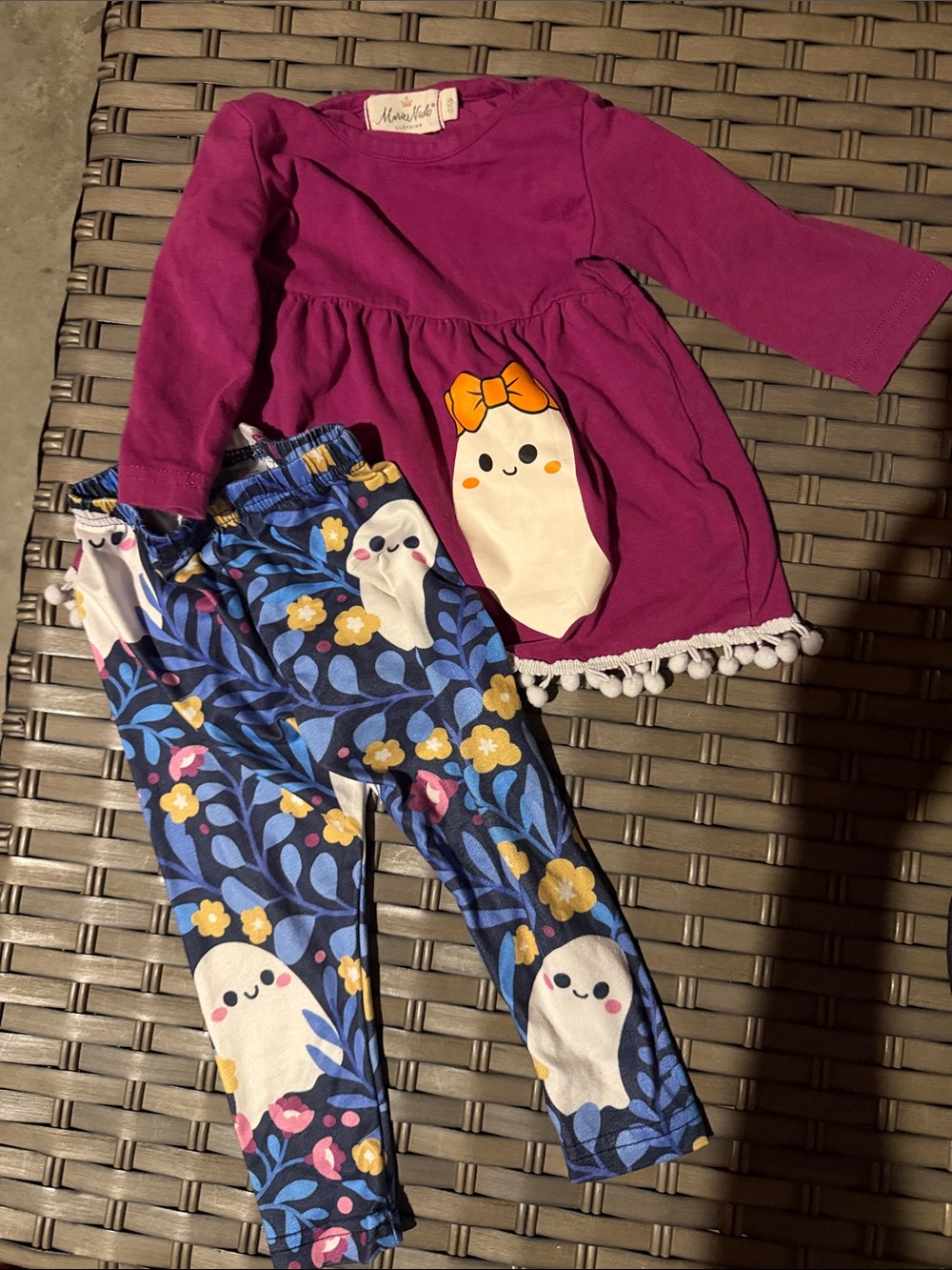 Marie Nicole ' Purple Ghost Print outfit